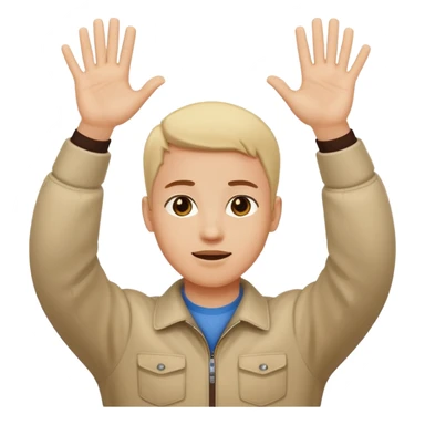 Make a person with his two hands out in front of the person and is waving them up and down in opposite directions  sticker