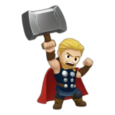 thor strikes with his hammer sticker