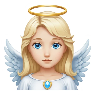 Uma menina loira de olhos azuis vestida de anjo sticker