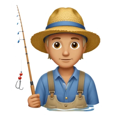 GRANJERO PESCANDO EN UN LAGO sticker