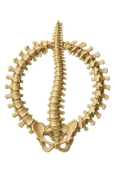 SPINA DORSALE ANATOMICA UMANA REALISTICA CHIUSA A CERCHIO sticker