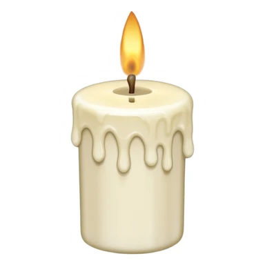 white candle with melted wax sticker