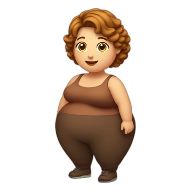obese-woman-big-belly-cheveux-marron sticker