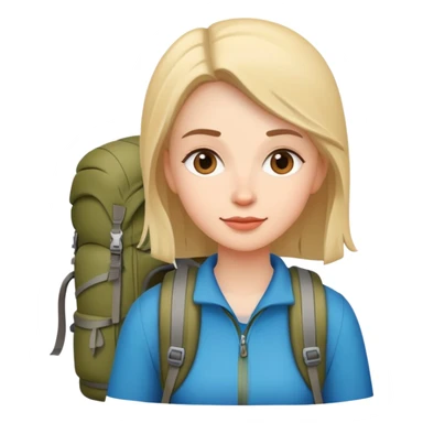 woman with hiking backpack sticker