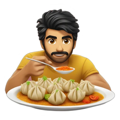 Ramcharan eating fried momos sticker