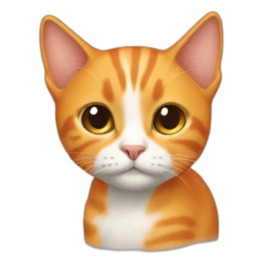 Very small orange cat with skinny face sticker
