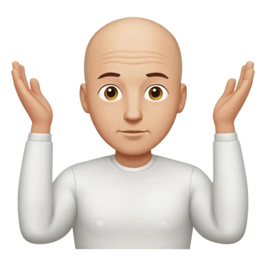 bald white man body, waist above sticker