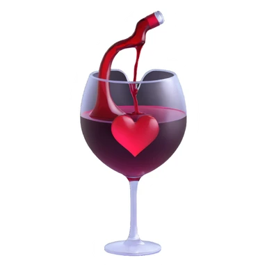 red wine heart sticker