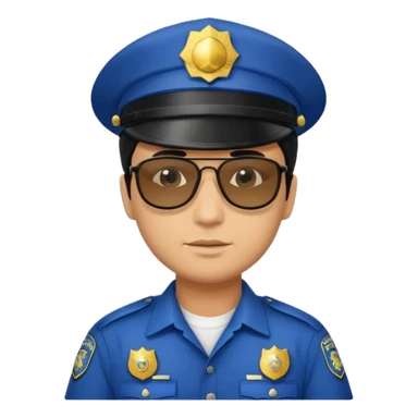 man police with hair style and hats and sun glasses sticker
