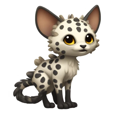 Modern Feral Rare Fantasy Vernid-Trico-species by LiLaiRa, random markings, tufted tail, tufted ears, full body sticker