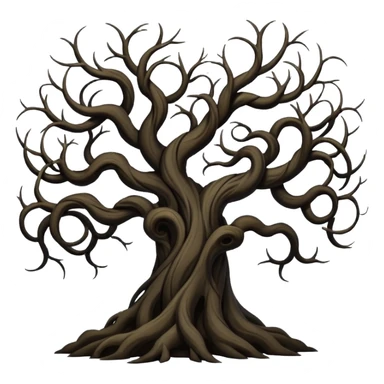 dark old deep tangled trees  sticker