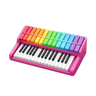 piano keyboard light toy sticker