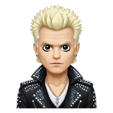 Billy Idol with white blonde hair, black sequin outfit  sticker