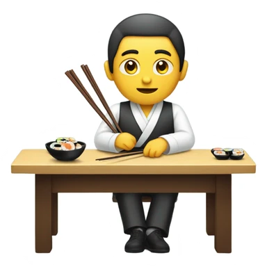  Man eating sushi  sticker