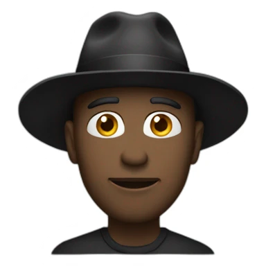 man with black hat thinking sticker