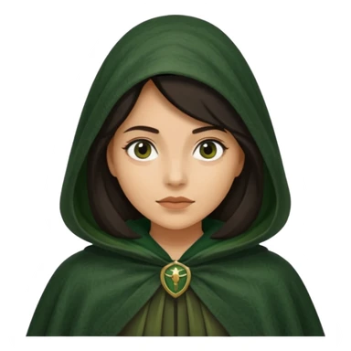 woman waring dark green cloak like in the traitors tv show sticker