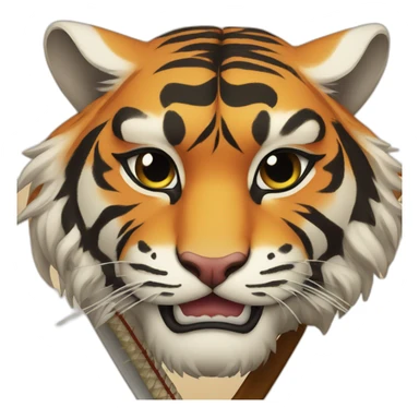 Tiger samurai japan sticker