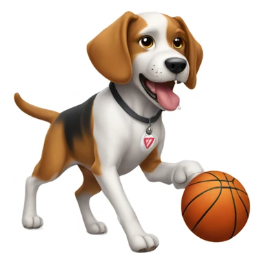 Dog playing basketball sticker