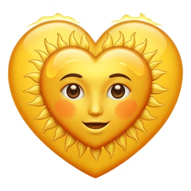 sun themed heart sticker