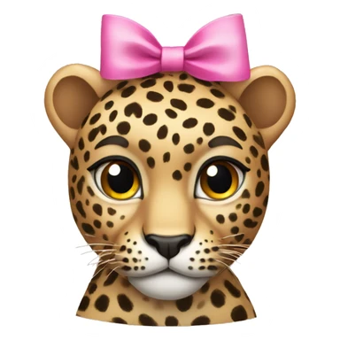 leopard with a pink bow sticker