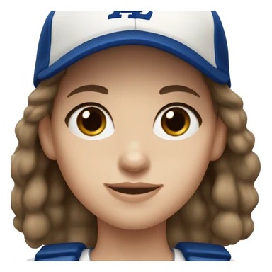 White girl with brown eyes and dark brown hair with dodgers baseball cap  sticker