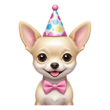 White little chihuahua birthday sticker
