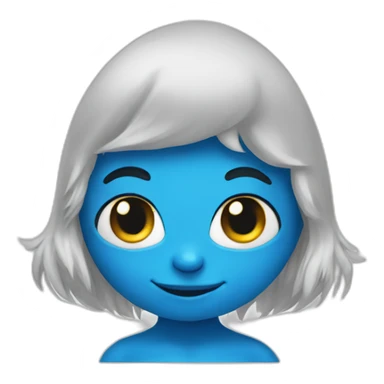 smurf with cat face sticker