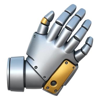 rear view of robot metal fist sticker