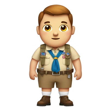 Fat Boy Scout with freckles wearing suspenders  sticker
