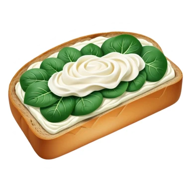 sourdough bread slice with cream cheese and spinach on top  sticker