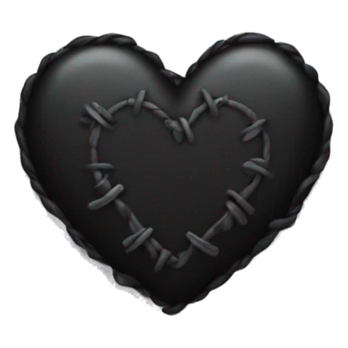 black heart with stitches on it sticker