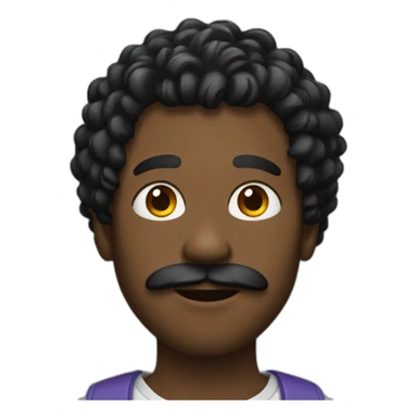 black men with twist hair with black moustache sticker