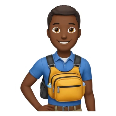 black man with waist bags sticker