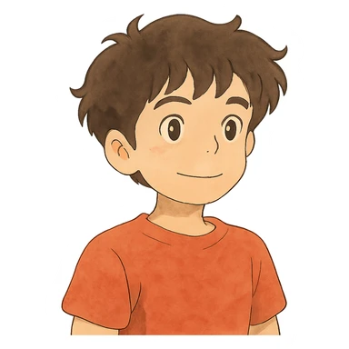 boy with slightly wavy hair sticker