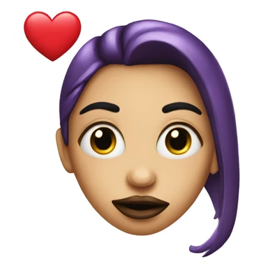 Freaky face with missy lips with  heart on the side  sticker