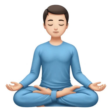person meditating, gentle breath, peaceful look emoji sticker