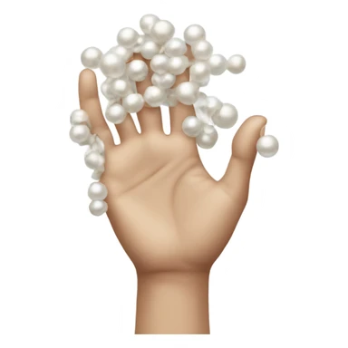 Hand clutching pearls sticker