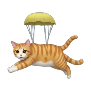 cat suspended witk parachute sticker