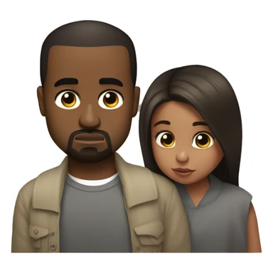 Kanye west con su hija north west sticker