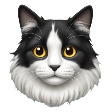 Black and white long haired cat sticker