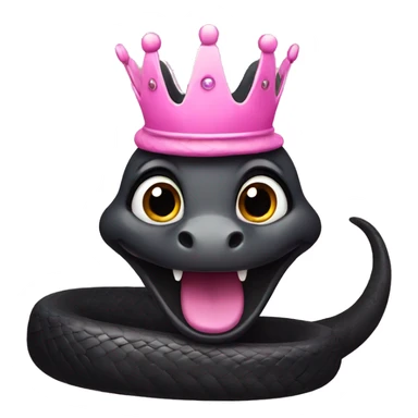Happy Black snake with pink crown sticker
