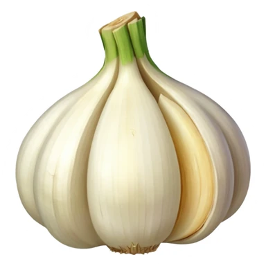garlic with cut piece sticker