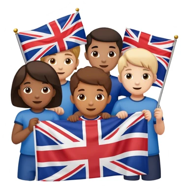 british flag with children sticker