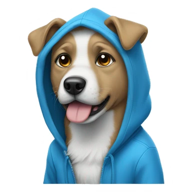 Blue dog wearing a hoodie  sticker