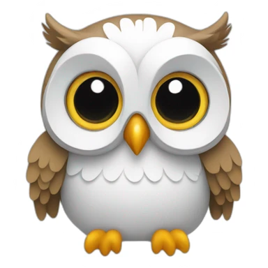 Owl wearing white earbuds sticker