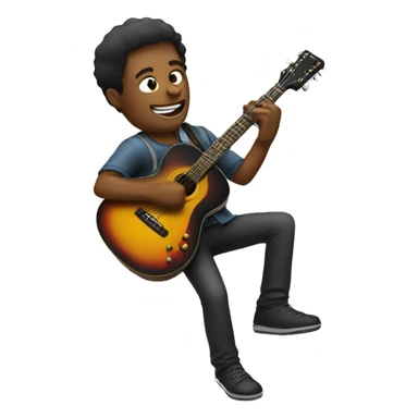 Musician playing guitar sticker