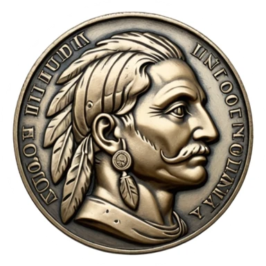Detailed hobo Indian nickel sticker