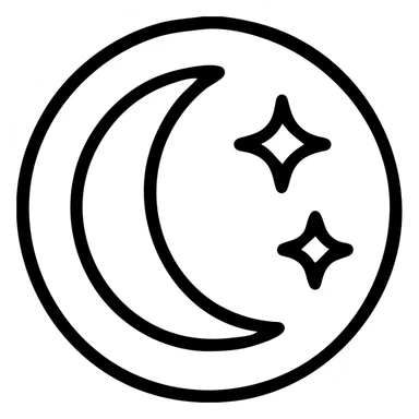 minimalist space agency logo with moon and stars sticker