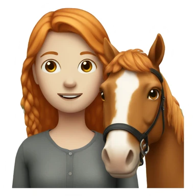 Ginger girl with a horse  sticker