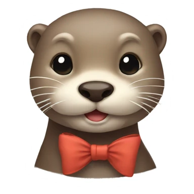 otter with bows  sticker